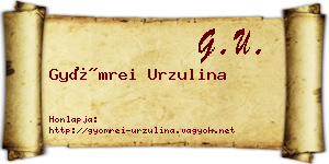 Gyömrei Urzulina névjegykártya