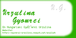 urzulina gyomrei business card